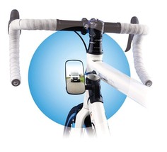 Bike-Eye Frame Mount Mirror: Wide Bicycle rear view mirror New In Box - $4.95