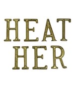 Vintage Brass Metal Letters H E A T H E R MCM Wall Decor Signage Crafts 3&quot; - €16,30 EUR