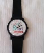 Vintage Disneyland Watch 35 Year Anniversary Lorus Quartz Black Vinyl Ba... - $150.57 MXN