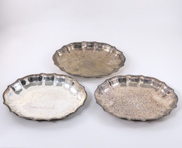 3 Tray/Dish/Trinket Holders Silver Plate Engraved &quot;With Love&quot;, 7&quot; Across... - £23.97 GBP