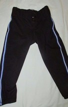 Boys sz 24-26 Teamwork baseball softball pants black blue white piping - £7.11 GBP