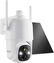 Dzees Solar Security Cameras Wireless Outdoor, 2K Battery Powered, 2.4Ghz - $90.99