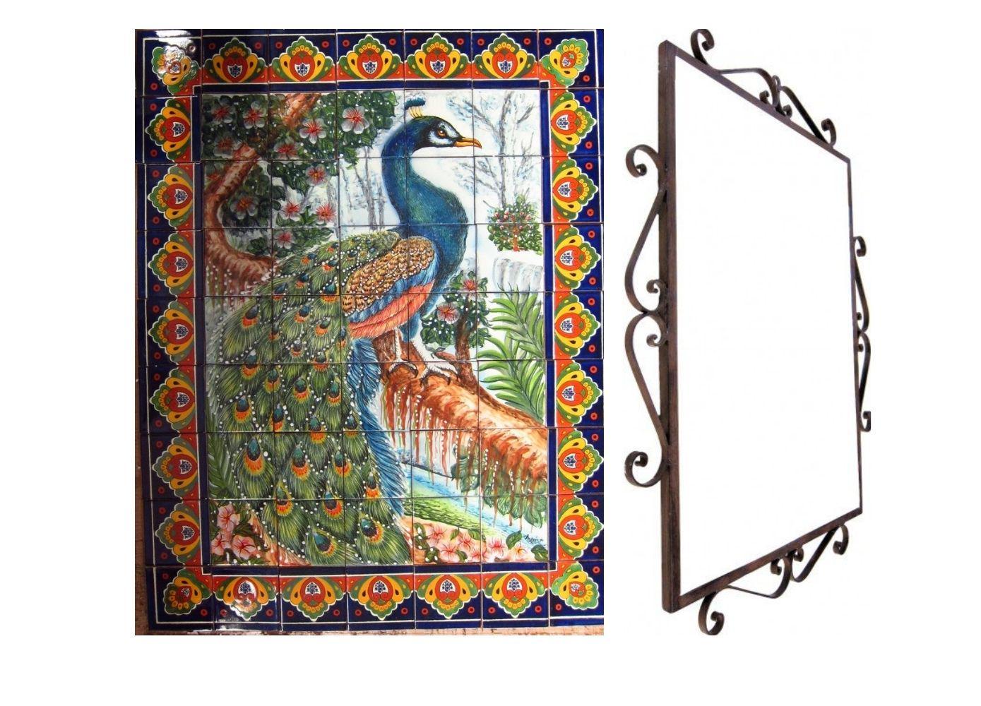 Mexican Talavera Mural HQ - Pavoreal2 - - $599.00