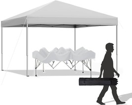 10X10 Ft Pop Up Canopy Tent, Easy Up Instant Outdoor Canopy, Straight, White - £103.79 GBP