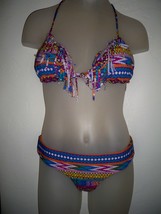 Women&#39;s Juniors Billabong Bright Multicolor Fringe Bikini Swim Suit New $80 - £31.59 GBP