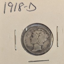 1918-D Mercury Dime .900 Silver - G - £4.58 GBP