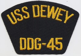 Vintage USN US Navy USS Dewey DDG-45 Embroidered Hat Patch - $4.00