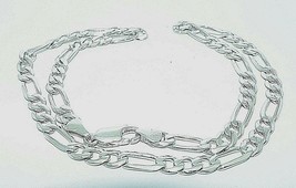 Figaro Design 16 Inch Long Necklace Real Solid .925 Sterling Silver 18.6 G - £142.56 GBP