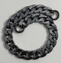 Acrylic chunky chain link bag strap in shiny gunmetal black - $28.36