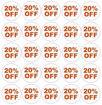 20% Percent Off Sale Sticker Retail Store Flea Market Boutique Made In Usa #D54 - £2.39 GBP+