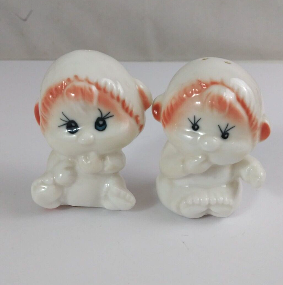 Vintage Bone China Cute Little Babies 2.75&quot; Salt &amp; Pepper Shakers - $14.84