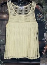 Corvia Blouse Size S Yellow Sleeveless Crochet Lined - $14.85