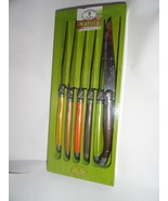 Laguiole Natura 6 Steak Knive Set &amp; Wood Tray NIB - $125.00