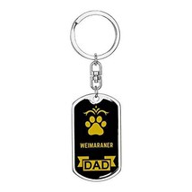 Dog Dad Gift Weimaraner Swivel Keychain Stainless Steel or 18k Gold - £32.39 GBP