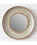 Wall Mirror with beaded Trim and metal frame - 26 inch - £135.25 GBP