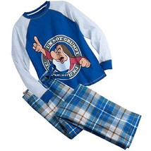 Disney Store Grumpy Mens 2 Piece Pajamas PJ Set Pants Shirt Blue New 2016 - £43.82 GBP