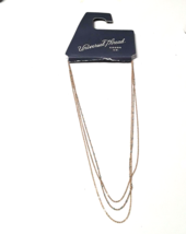 Universal Thread Gold Tone Dainty Multi Chain Blue Necklace 16&quot; - £5.07 GBP