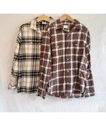 TWO Shirts Crewcuts GAP Boys Long Sleeve Button Up Shirts Flannel Size 1... - $32.26 CAD