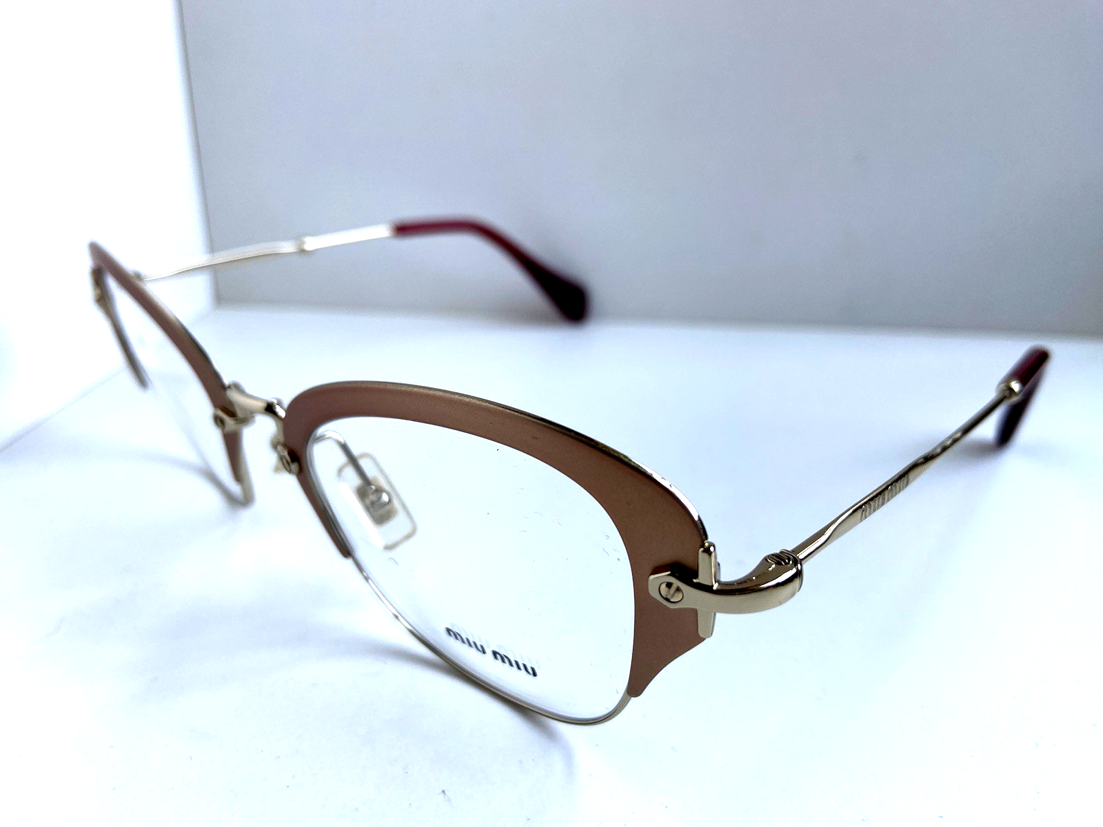 New Miu Miu VMU 53O  50mm Gold Cat Eye Oversized Women's Eyeglasses Frame Item image 8