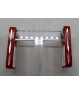 Vtg Red and Silver Rectangle Hoop Earrings Made in Hong Kong MCM - $222.74 MXN