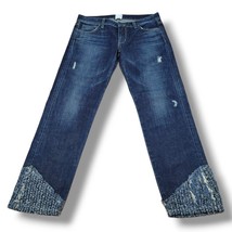 Rich &amp; Skinny Jeans Size 28 W31&quot;xL27.5&quot; Straight Leg Jeans Distressed Blue Denim - £21.27 GBP