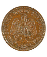 Mexico 1915 2 Centavos Fast Handgehoben Mexikanische Bronze Münze Au - €56,82 EUR