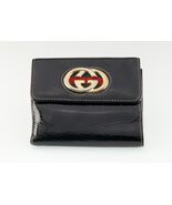 Portefeuille Compact Bifold Britt En Cuir Verni Noir Gucci Magnifique ! - $4,583.08 MXN