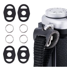 JJC 2 Pairs Camera Strap Eyelet Split O Ring &amp; Leather Cover Piece for A6600 A65 - £12.78 GBP