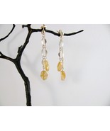 Sterling Silver Dangle Earrings with Citrine RKS468 - £27.97 GBP