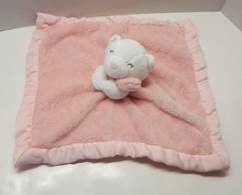 Carter&#39;s Teddy Bear Baby Security Blanket Lovey Pink Satin Border Plush - £25.94 GBP
