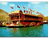Floating Restaurant Aberdeen Fishing Village Hong Kong UNP Chrome Postca... - £5.58 GBP