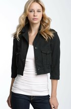 James Perse  WNW2421 Cropped Military Jacket Sz 3 US 6-8 Black - £87.54 GBP