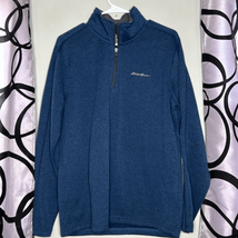 Eddie Bauer Men Blue Atlantic Popover Fleece Long Sleeve Sweatshirt Size... - $15.68