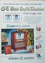 GE Black Daylite Television, print ad. Rare 50&#39;s Color Illustration (true touch  - £14.30 GBP