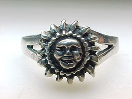 SUN STERLING SILVER RING - Size 10 1/4 - £29.70 GBP