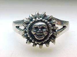 SUN STERLING SILVER RING - Size 10 1/4 - £29.89 GBP