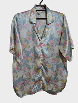 Vintage Victoria&#39;s Secret Size MEDIUM Gold Label Floral Satin Sleep Shirt - £19.95 GBP