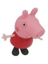 Peppa Pig 2.25&quot; Tall Action Figure Jazwares Red Dress Sit/Stand Cake Topper - £5.47 GBP
