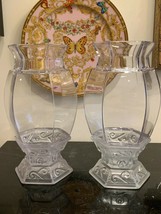 Vintage Pair of Imperial Cathay Crystal Candlesticks Signed By Virginia B. Evans - £174.65 GBP