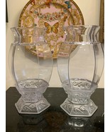 Vintage Pair of Imperial Cathay Crystal Candlesticks Signed By Virginia ... - £175.18 GBP