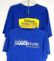 Lot of 2 Extreme Makeover Home Edition Signed T-Shirt Size L /XL Blue - £15.85 GBP