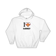 I Love Guernsey : Gift Hoodie Flag Heart Country Crest Expat - £28.76 GBP