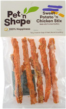 [Pack of 4] Pet n Shape Sweet Potato n Chicken Stix Made with Beefhide Dog Tr... - £37.60 GBP