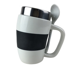 All’asta Canister Style With Handle And Scoop. White &amp;Black - £13.62 GBP