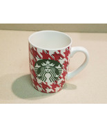 Starbucks Hounds-Tooth Plaid Coffee Mug 2017 Red White Mermaid Siren 10 ... - £7.89 GBP