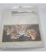 Columbia Minerva Crewel Picture Craft Kit Animal Collage Tiger Cat Vtg 7... - $68.07 CAD