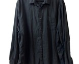 Lucky Brand Mens 2X Black Linen Blend Casual ButtonUp Shirt Front Pocket... - £23.29 GBP