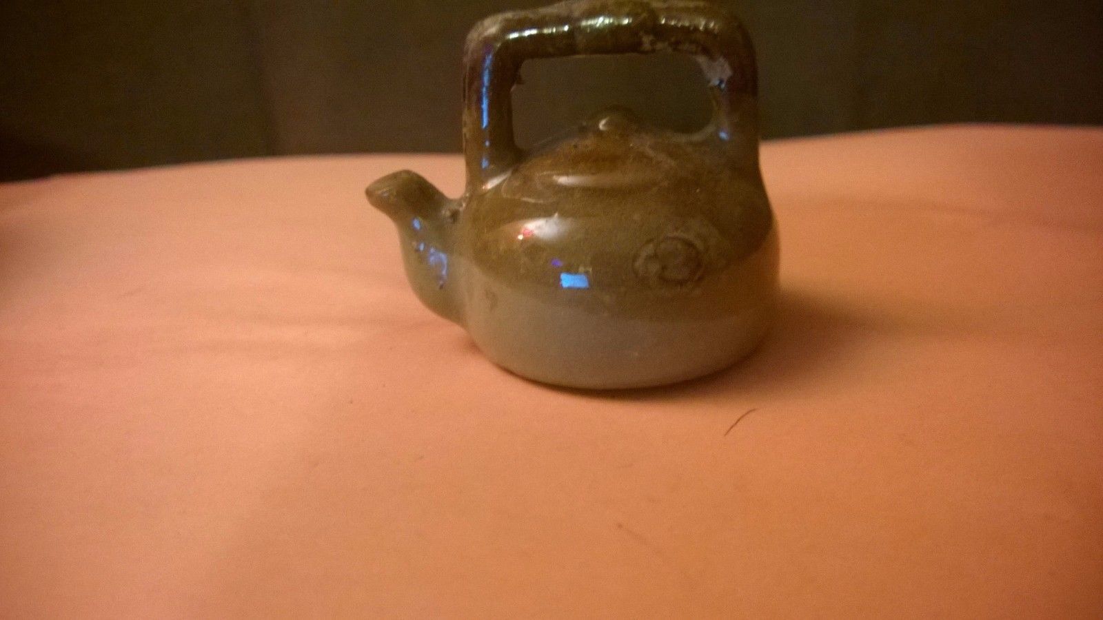 1 1/2&quot; 2 Tone Brown Miniature Ceramic Teapot - $2.20