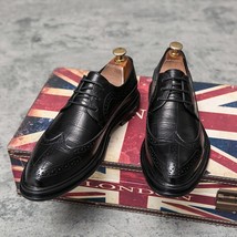 ZSAUAN Men Brogue British Casual Dress Shoes Male Gentleman PU Leather F... - $72.50