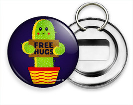 Free Hugs Happy Funny Cactus Joke Outgoing Guys Beer Soda Bottle Opener Key Ring - £12.11 GBP